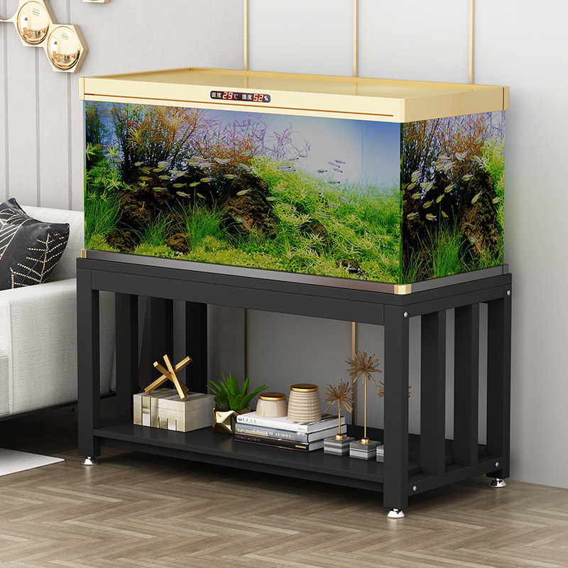 鱼缸架底座底柜小型鱼缸架水族箱金属铁艺钢木底架承重柜承重定制