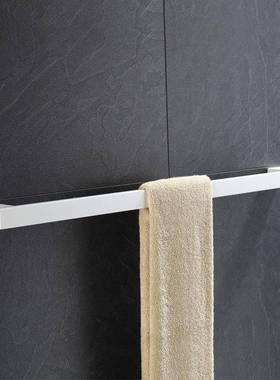 外贸白色简约毛巾杆卫生间浴室不锈钢浴巾挂件单杆阳台毛巾挂黑色