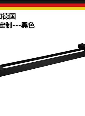 出口德国浴室毛巾杆毛巾架304不锈钢厕所方形毛巾双杆黑色浴巾架