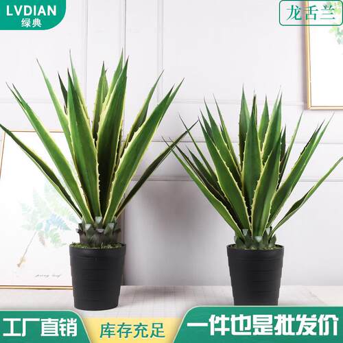 北欧仿真龙舌兰PU植物绿植盆栽假绿植客厅装饰家居仿真龙舌兰