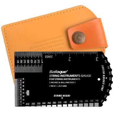 Baroque多功能吉他弦高度测量尺不锈钢钢尺弦高尺吉他调音工具