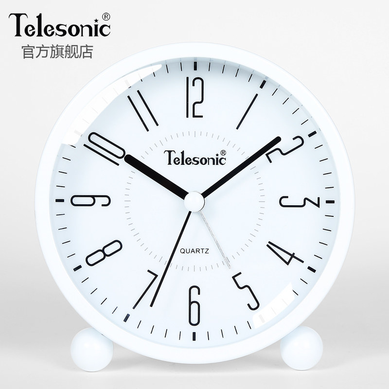 TELESONIC/天王星现代简约钟表静音床头钟小学生儿童X卧室懒人闹
