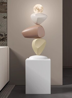 轻奢客厅石来运转落地灯摆件创意家居饰品玄关电视柜装饰乔迁礼品