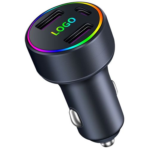 现代车载充电器手机快充点烟转换插头24v汽车内usb快速一拖二车充