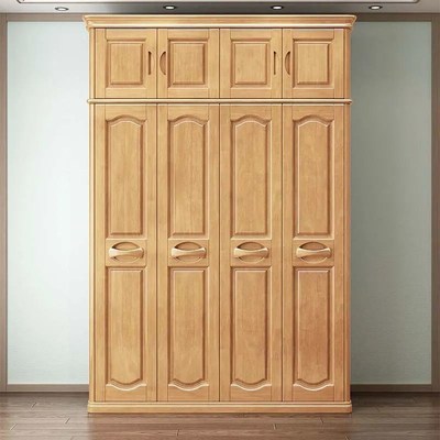 新中式全实木大衣柜家用卧室原木收纳柜储物柜大容量高档成品衣橱