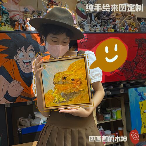 宠物手绘油画定制喵咪画像纯手工来图定做挂画狗狗肖像Z照片动物
