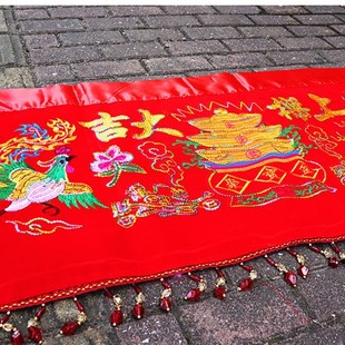 农村自建房上梁大吉用品大门龙凤红布挂结婚乔迁之喜横幅装饰条幅