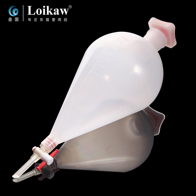PP梨形分液漏斗 塑料分液漏斗 可高温灭菌实验室125ml/250ml/500m