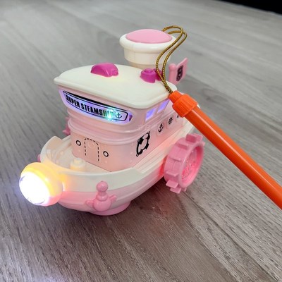 中秋节儿童手提灯笼玩具男电动万向卡通轮船发光R发声创意客轮包