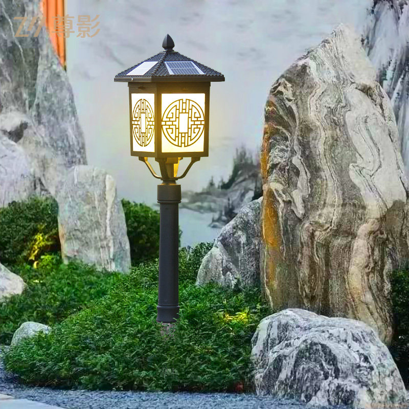 太阳能插地式草坪灯草地灯落地灯户外防水庭院灯新中式古典窗花,家装灯饰光源,草坪灯,淘宝优惠券,粉丝福利购,淘宝优惠卷