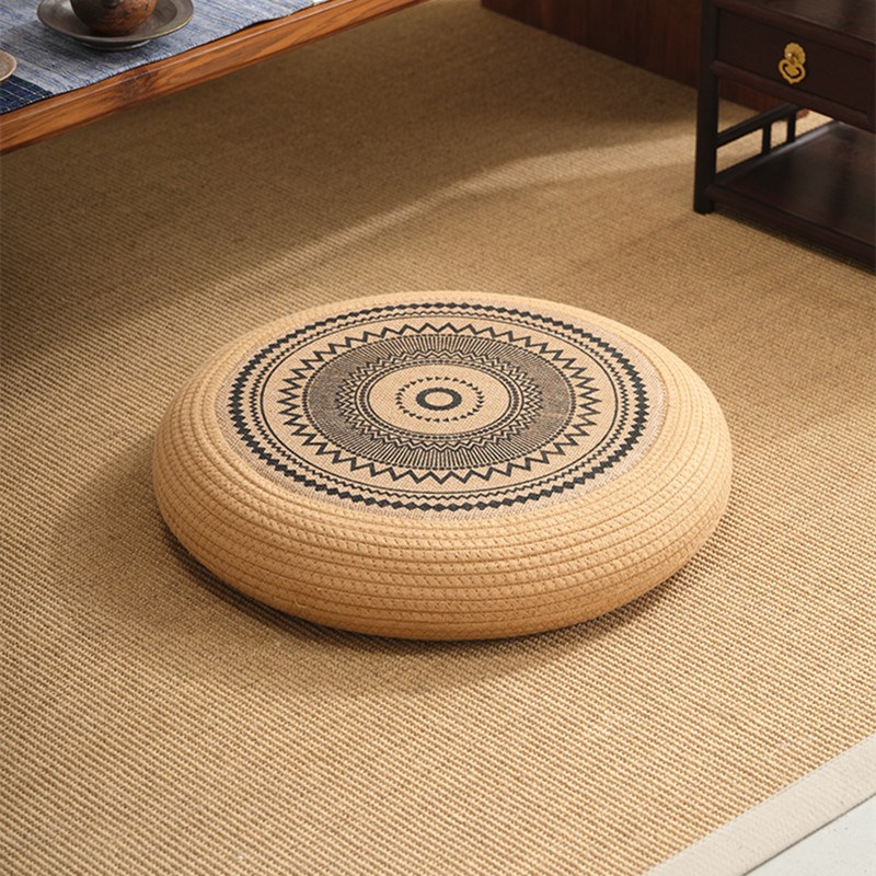黄麻绳蒲团坐垫家l用地上客厅榻榻米垫子加固加厚飘窗卧室圆形坐