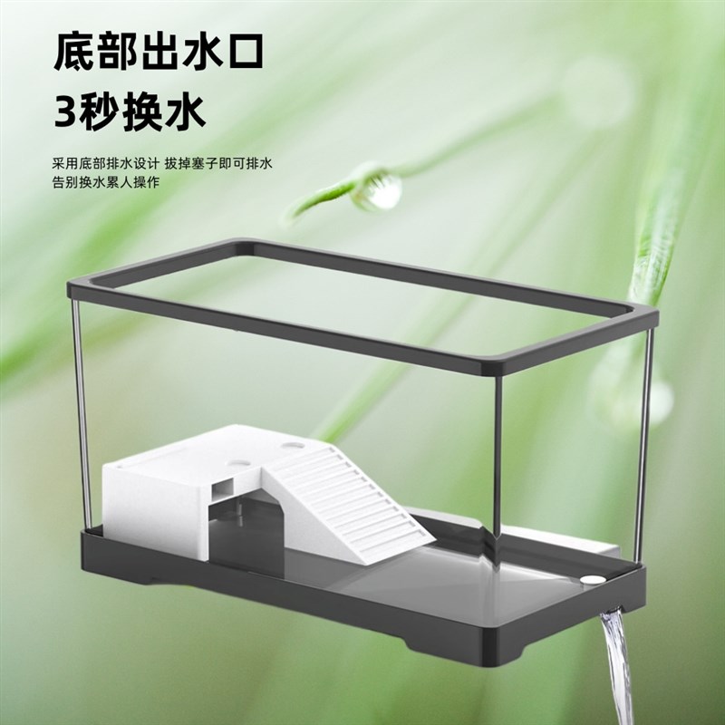 乌龟缸家用别墅造景带晒台鳄龟巴西龟专用饲养箱生态鱼缸客厅小