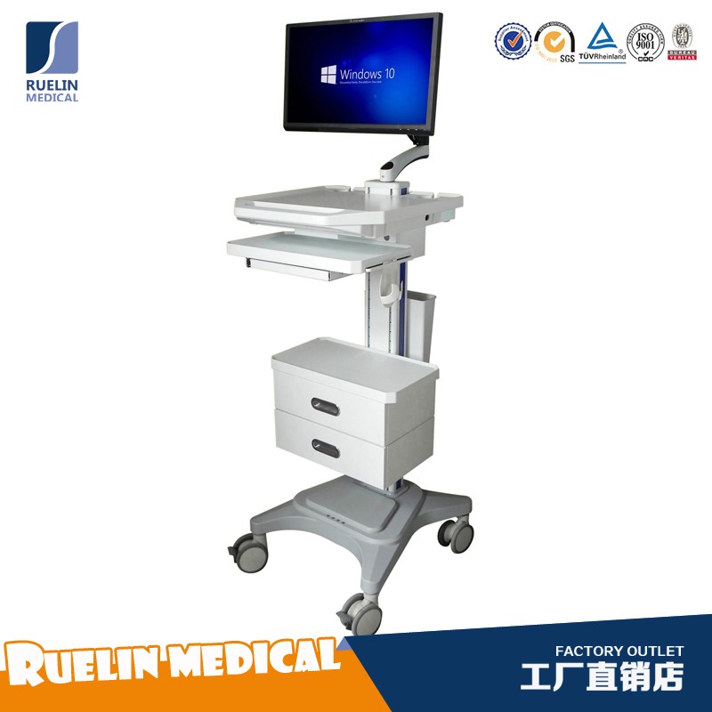 移动电脑手推车KVM操r作台车医生护士查房工作站车口腔扫描仪推车