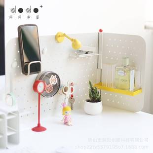 台面立式洞洞板免支架L型桌面收纳置物架办公室隔间金属展示架