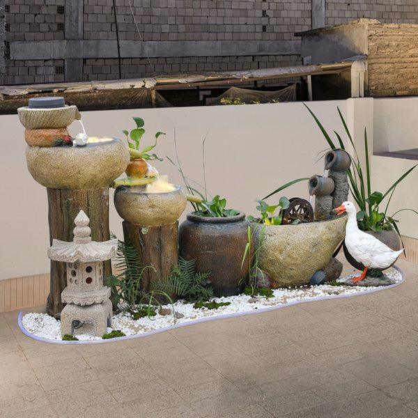 田园花园庭院户外露台假山流水喷泉鱼池水池鱼缸阳台装饰造景摆件,家居饰品,户外/庭院摆件,淘宝优惠券,粉丝福利购,淘宝优惠卷