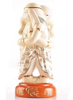 妙如意 李氏吉祥物西南方拥抱欢喜天佛像摆件家居卧室书房摆设