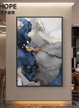 岁月鎏金纯手绘抽象油画进门玄关装饰画客厅走廊尽头过道楼梯挂画