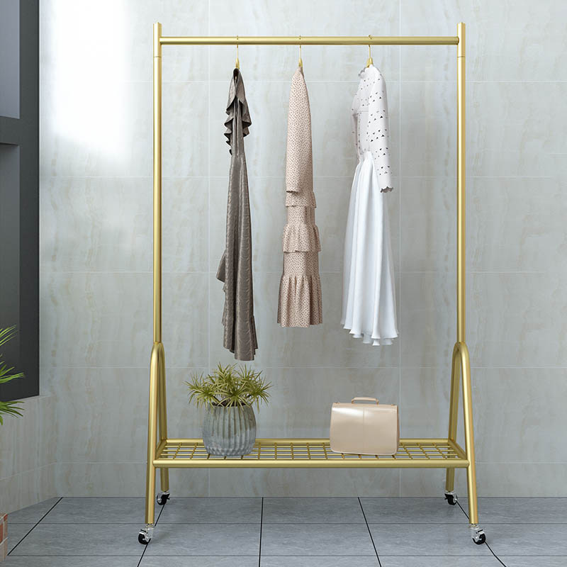 阳台晾衣架落地式卧室内外宿舍凉晒单杆家用简易折叠水管挂衣架子