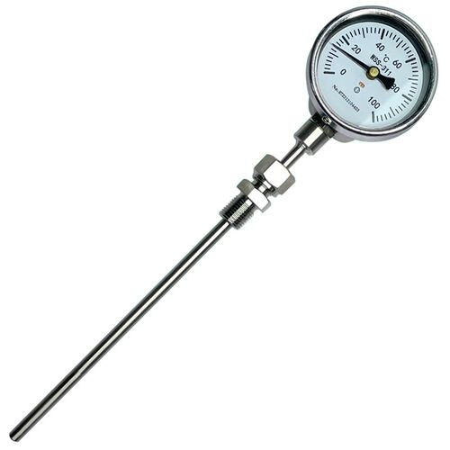 双金属温度计 wss-311 0-100 6 l=100mm 活动卡套螺纹m16*1.5