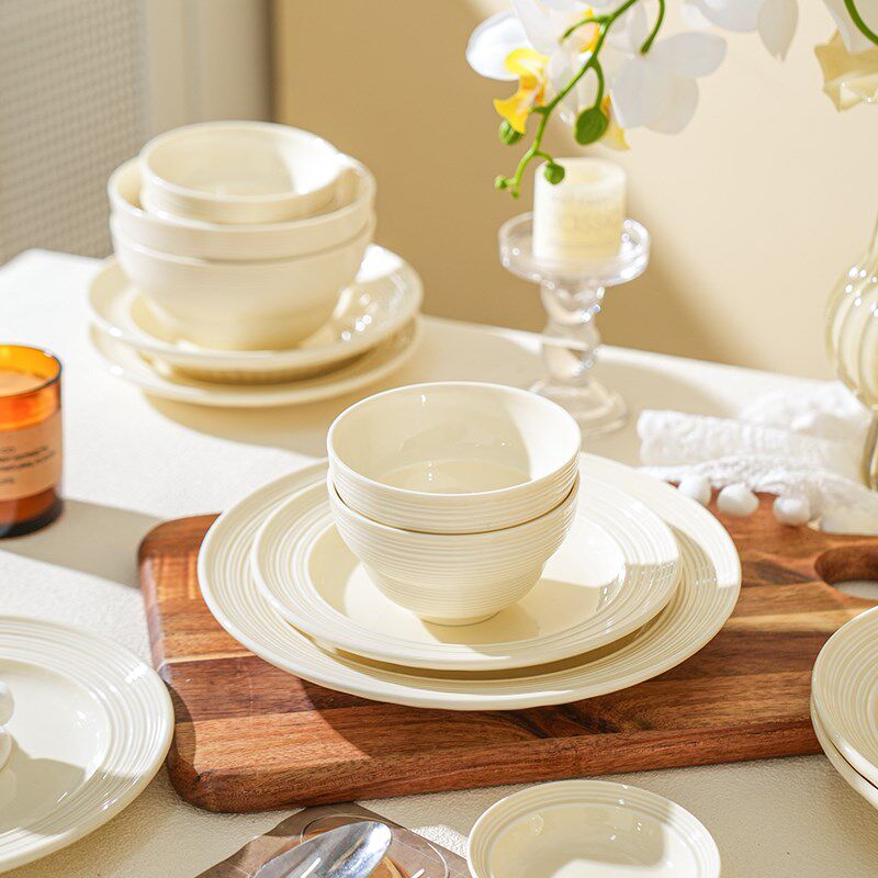 舍里碗碟套装家用简约现代碗盘2024新款乔迁新居小碗菜盘餐具套装