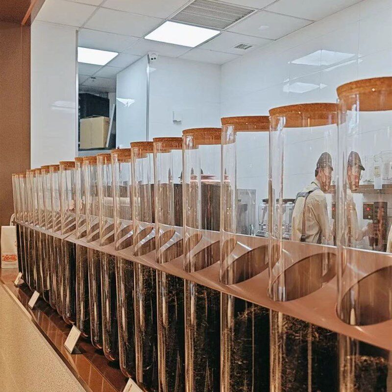 茶饮试管装饰店面茶叶展示奶茶玻璃罐茶叶罐茶叶管密封罐茶叶展示