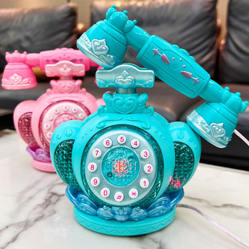 儿童复古电话机早教故事机仿真座机多功能益智音乐玩具女孩1一3岁