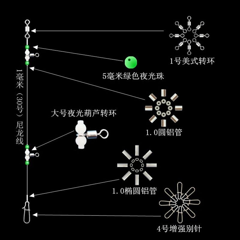 海钓夜光葫芦天平钓组拉流线组沉船岛钓船钓串钩渔具配件