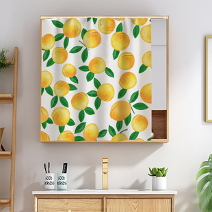 卫生间浴室镜子遮挡帘梳妆台洗漱柜子遮丑挂帘滑轨轨道布帘遮挡布