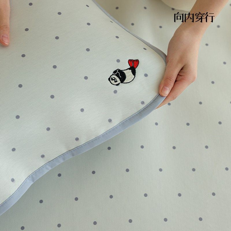 向内穿行冰丝凉席三件套单人床笠款可水洗空调席卡通夏季新款软席