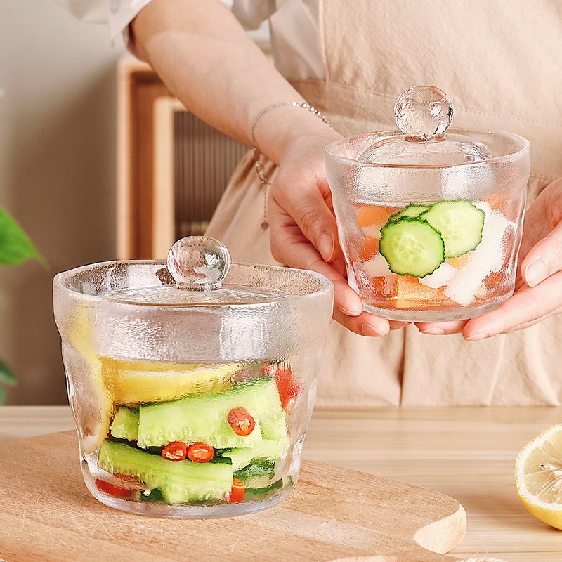 日式锤纹玻璃一夜渍泡菜坛子家用食品级腌L菜缸腌黄瓜咸菜酸菜罐