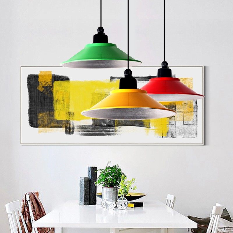 吊灯简约灯罩工业风单头喇叭吊灯健身房舞蹈房办公室展厅超市工厂,家装灯饰光源,客厅吊灯,淘宝优惠券,粉丝福利购,淘宝优惠卷