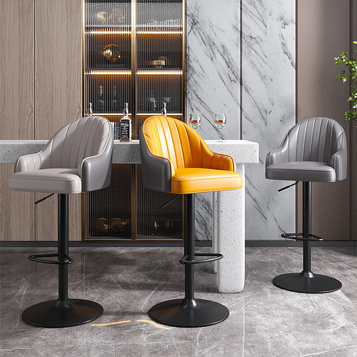 吧台椅升降旋转轻奢家用高脚凳靠背酒吧前台收银柜台珠宝店专用椅