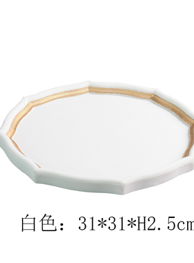 新中式样板间黑白色托盘客厅w家居软装饰品茶几摆件售楼处摆场工