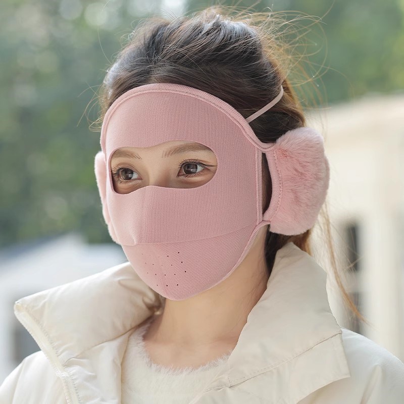保暖面罩女冬季骑行电动车遮全脸防冻加绒厚护耳护脸防风防寒口罩