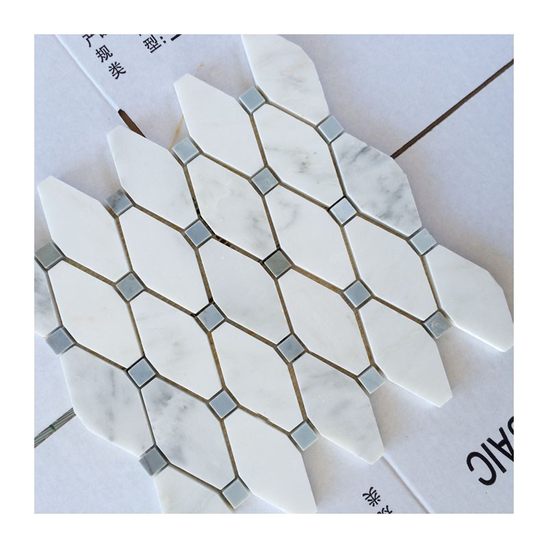 天然六边形马赛克瓷砖吧台石材东方白六角橄榄文化石地砖浴室阳台