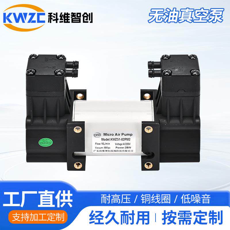 51-02PM2正负压电动隔膜抽气泵12V直流膜片泵真空双头泵