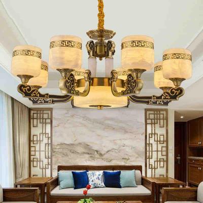 直销卧室别墅皇饰金巢全铜家用吊灯按钮式客厅新中式装饰灯具