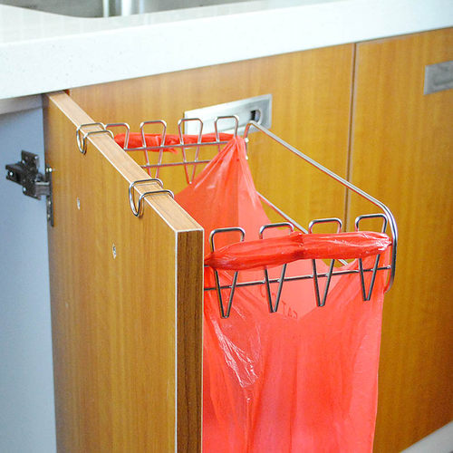 可挂式分类垃圾架 304不锈钢垃圾袋架垃圾桶厨房橱柜门垃圾袋挂架