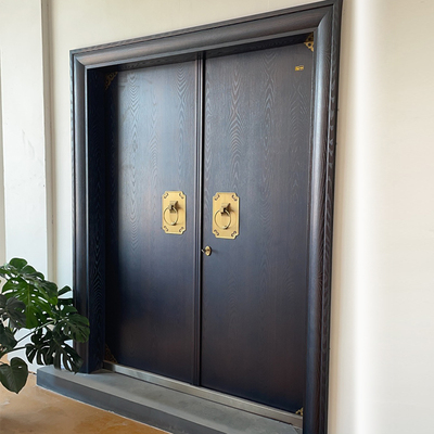 真铜门中式不锈钢镀铜定制防盗木纹新仿实木入户庭院别墅大门仿铜