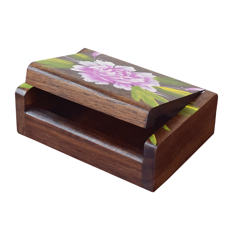 牙签盒家用时尚轻奢酒店桌面实木牙签筒中式棉签盒茶几翻盖牙线盒