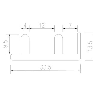 铝型材4040移门滑轨33.5 1530铝型材推拉门滑槽 13.5工业铝型材
