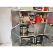 多层加厚铝合金柜子储物柜阳台收纳置物柜简易不锈钢厨房橱柜碗柜