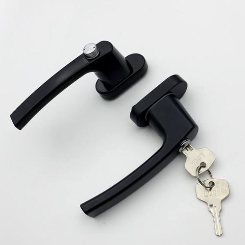 开发商阳台门锁 塑钢门锁 双面带保险带钥匙把手 平开门内外拉手