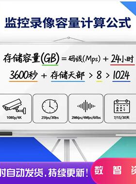 监控录像容量计算工具监控存储计算器监控存储容量工具绿色免装