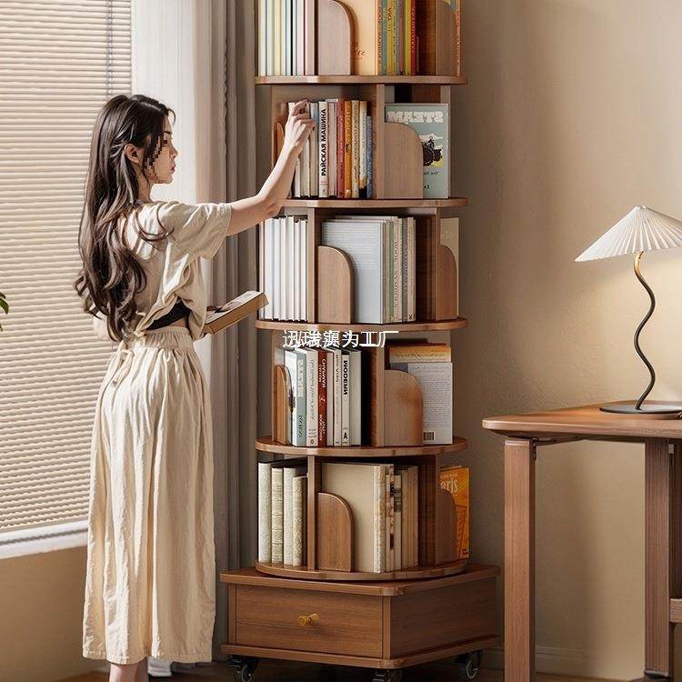 旋转书架落地置物架家用客厅置物柜简易储物柜学生实木色柜子书柜,自行车/骑行装备/零配件,更多零件/配件,淘宝优惠券,粉丝福利购,淘宝优惠卷