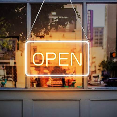 热销open指示牌英文版开放广告暖白光店铺营业指示牌商用
