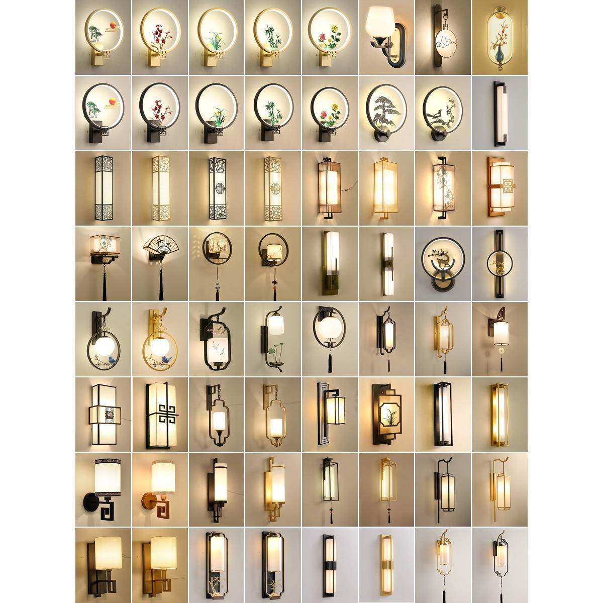 新中式壁灯客厅卧室床头灯墙壁长条楼梯走廊过道酒店灯具宋代美学