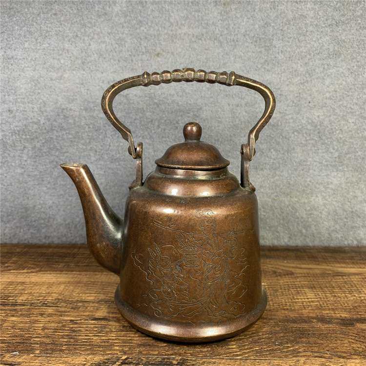 老铜酒壶老酒具铜酒盅酒杯古玩收藏民俗怀旧老物件复古装饰摆件