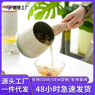 木柄小奶盅咖啡小奶罐杯意式玻璃咖啡量杯竖纹奶盅迷你奶缸盅司杯