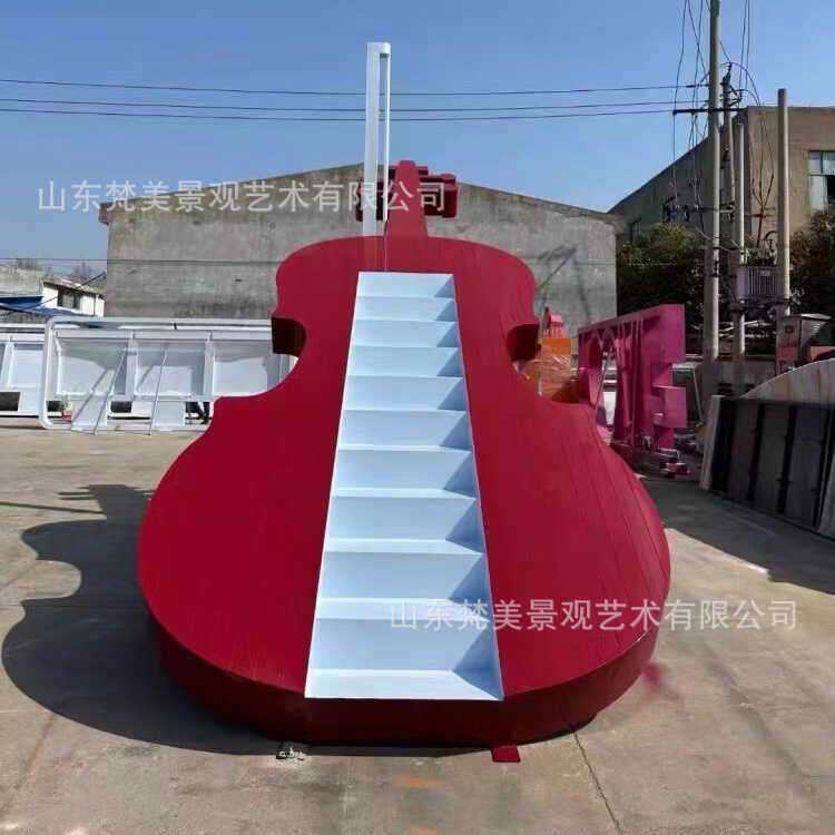 大提琴天梯美陈景区广场公园引流拍照道具云梯景观美陈装摆件道具